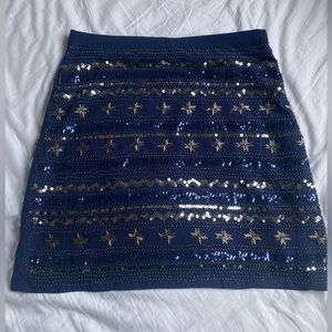 Blue Rair Navy Blue Sequin Mini Skirt Size L